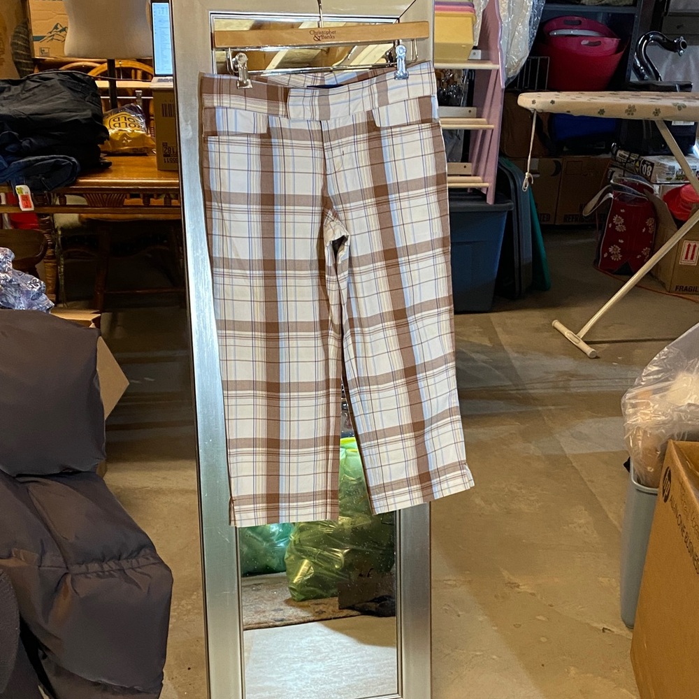 SO Plaid Beige and Brown Pants